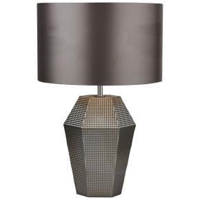 Lucy Table Lamp - Smoked Glass & Satin Shade