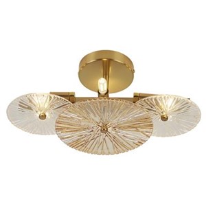 Searchlight 88210-6BZ Wagon Wheel 6 Light Wall/Flush Bronze Metal, Clear, Amber Glass Discs