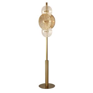 Searchlight 88212-6BZ Wagon Wheel 6 Light Floor Lamp Bronze Metal, Clear, Amber Glass