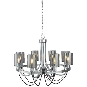 Catalina 8 Light Ceiling Pendant - Chrome & Smoked Glass ...