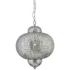 Fretwork Ceiling Pendant - Laser Cut Nickel