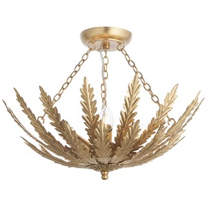 Endon 95039 Delphine 3 Light Semi Flush Gold Leaf