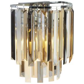 Clarissa 2 Light Wall Light - Chrome & Glass Prisms