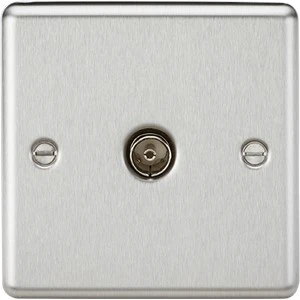 Knightsbridge CL010BC TV Outlet (non-isolated) - Brushed Chrome