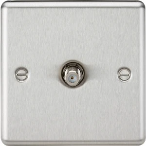 Knightsbridge CL015BC SAT TV Outlet - Brushed Chrome