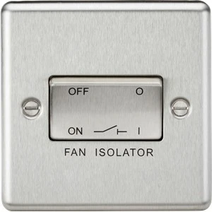 Knightsbridge CL11BC 10AX Fan Isolator Switch - Brushed Chrome