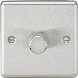 Knightsbridge CL2181BC 1G 2 way 10-200W (5-150W LED) trailing edge dimmer - Brushed Chrome