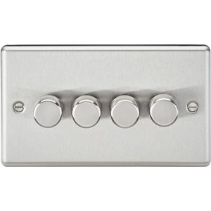 Knightsbridge 4G 2 way 10-200W (5-150W LED) trailing edge dimmer - Brushed Chrome