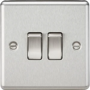 Knightsbridge 10AX 2G 2-way Switch - Brushed Chrome