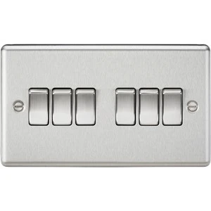 Knightsbridge CL42BC 10AX 6G 2-way Switch - Brushed Chrome