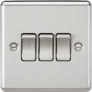 Knightsbridge CL4BC 10AX 3G 2-way Switch - Brushed Chrome