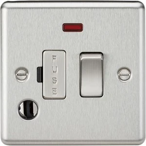 Knightsbridge CL63FBC 13A Switched Fused Spur Unit with Neon & Flex Outlet - Brushed Chrome